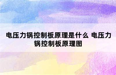 电压力锅控制板原理是什么 电压力锅控制板原理图